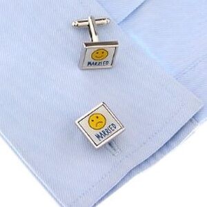 Married Emoji ‘Happy’ & ‘Sad ’ Emoji Shirt Cuff Link